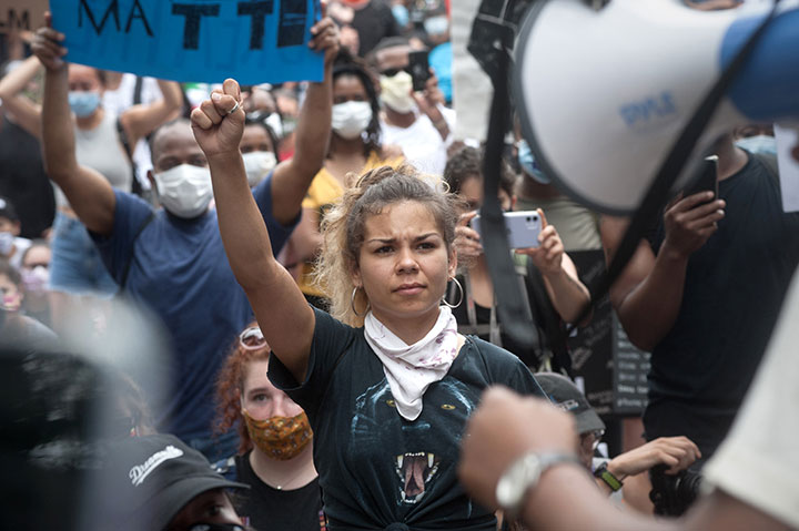 Protesters gather outside the Texas State Capitol
