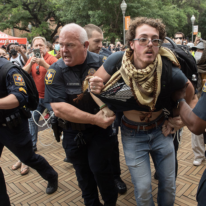 UT campus pro-Palestine protest calling for an end to Israel’s war in Gaza and for the university to divest from investments tied to the conflict