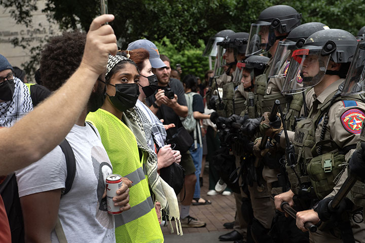 UT campus pro-Palestine protest calling for an end to Israel’s war in Gaza and for the university to divest from investments tied to the conflict