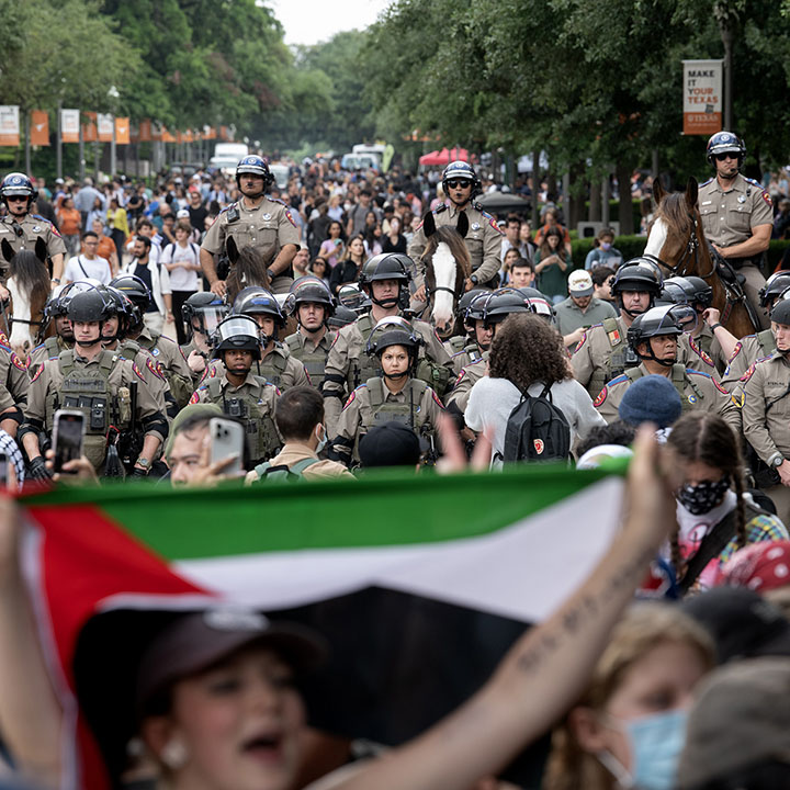 UT campus pro-Palestine protest calling for an end to Israel’s war in Gaza and for the university to divest from investments tied to the conflict