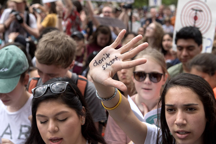 Several thousand students rally for gun control during a March For Our Lives demonstration at the Texas State Capitol