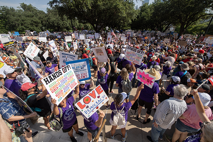 No Kings protest in downtown Austin