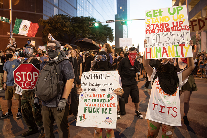 'No Kings protest in downtown Austin